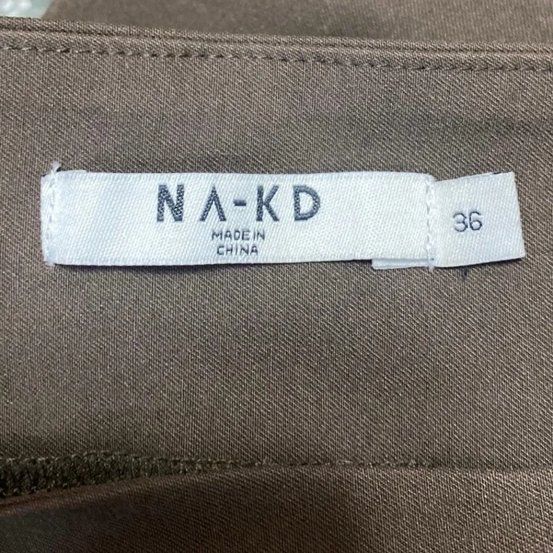 NA-KD Womens Brown High Waisted Slim Skinny Flare Trousers Pants Size US 6 - Image 4