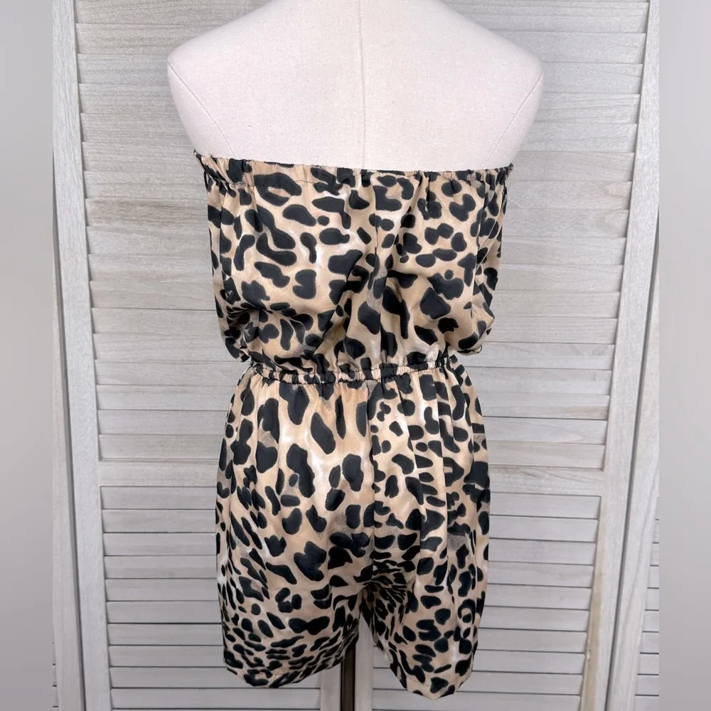 FASHION WEB Leopard Print Sleeveless Shortie Romper - Image 2