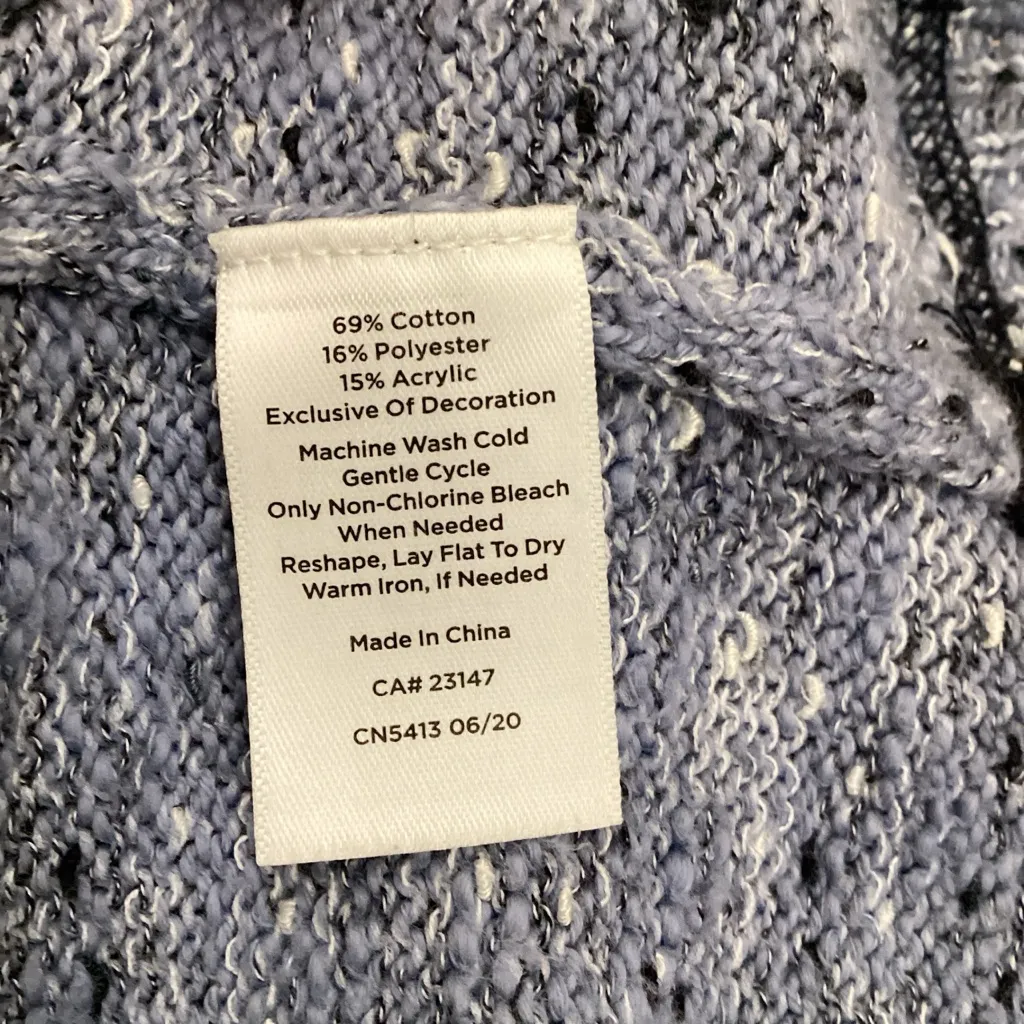 T by Talbots Blue And White Cotton‎ Sweater - Image 4