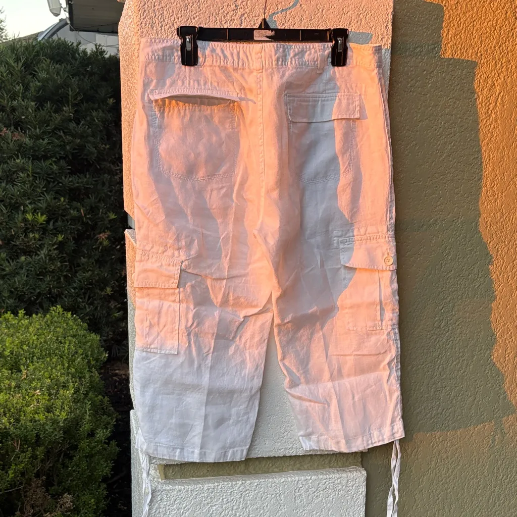 Banana Republic Women’s Martin Fit White Capri Pants 100% Linen NWOT - Image 4