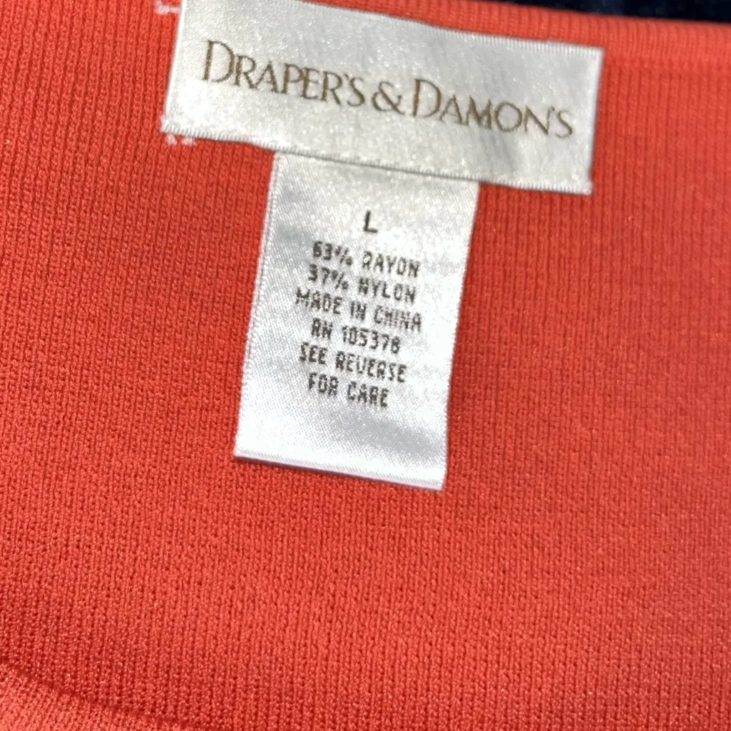 Drapers & Damons Knit Sleeveless Sweater Orange Size L - Image 3