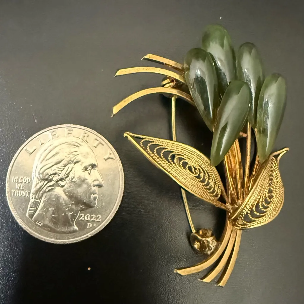 Vintage Faux Jade Gold - Image 5