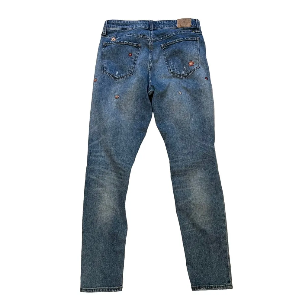 Lucky Brand Bridgette Skinny Distressed Embroidered Floral Jean, Sz 6/28 - Image 5