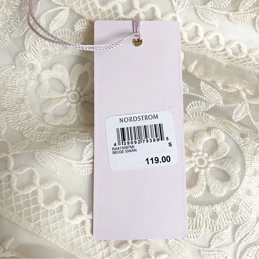 NWT Rachel Parcell Cream Embroidered Flounce Skirt Beige Swan Size Small NEW - Image 13