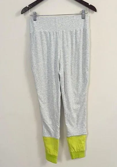 By Egreis Colorblock Neon Joggers High Rise Soft Knit Gray Size Medium Cotton - Image 1
