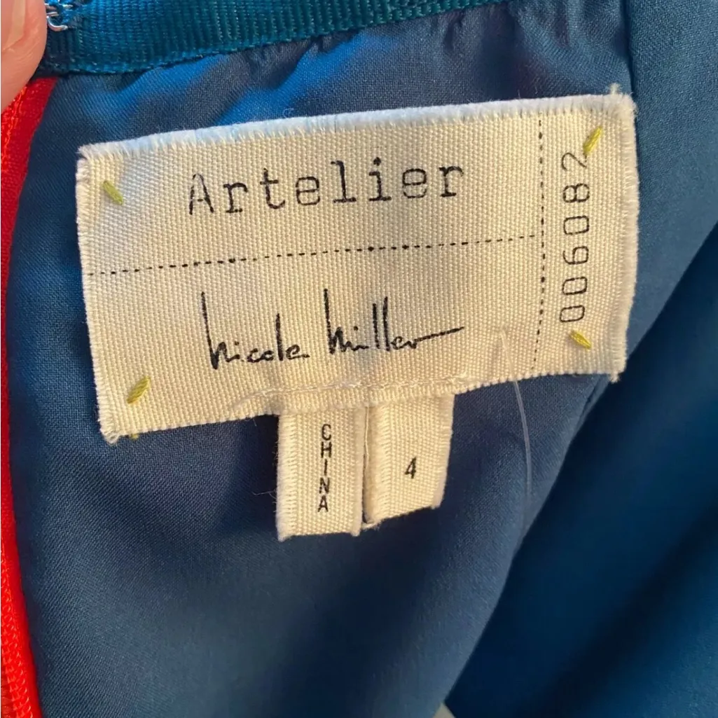 NWT *NICOLE MILLER* ARTELIER ORANGE LACE PENCIL SKIRT SZ 4 - Image 5