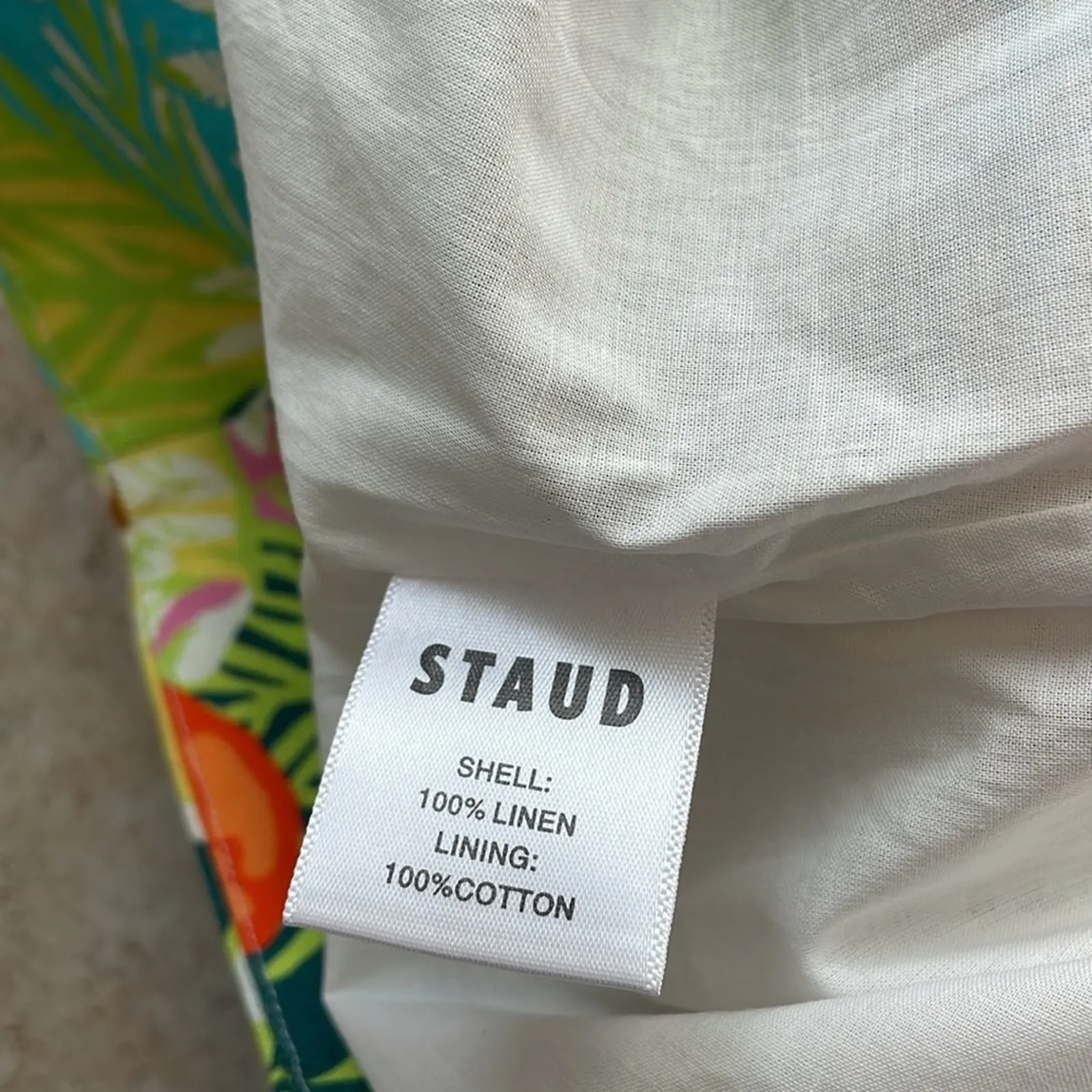 STAUD Sandra Linen Mini Dress Capri Tree Size 10 - Image 15