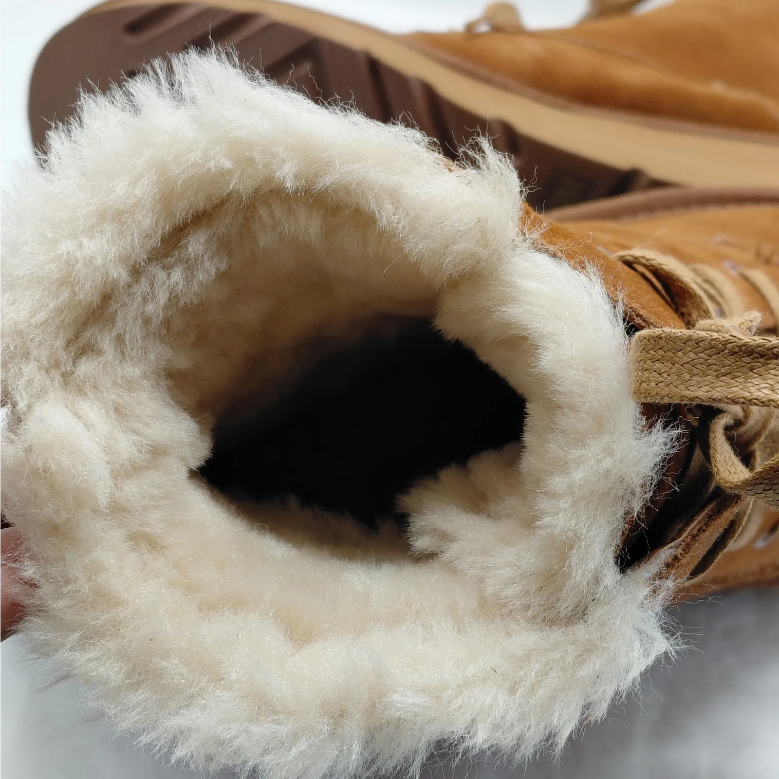 Style & Co Womens 9 Genuine Suede Leather Boots Brown Fur Lined Lace Up Cozy NIB - Image 11