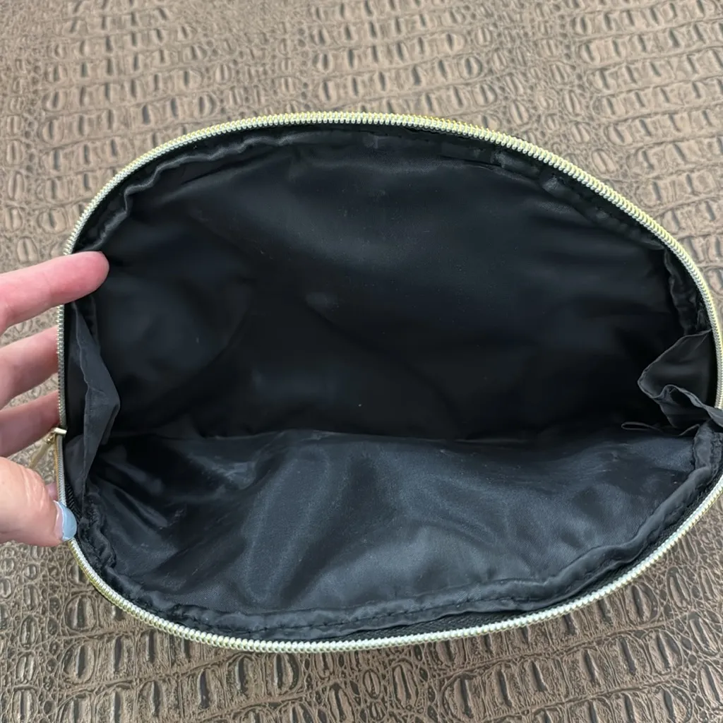 Tarte Glitter Makeup Bag Cosmetic Pouch Zip Travel Case Silver Gold Sparkle - Image 5