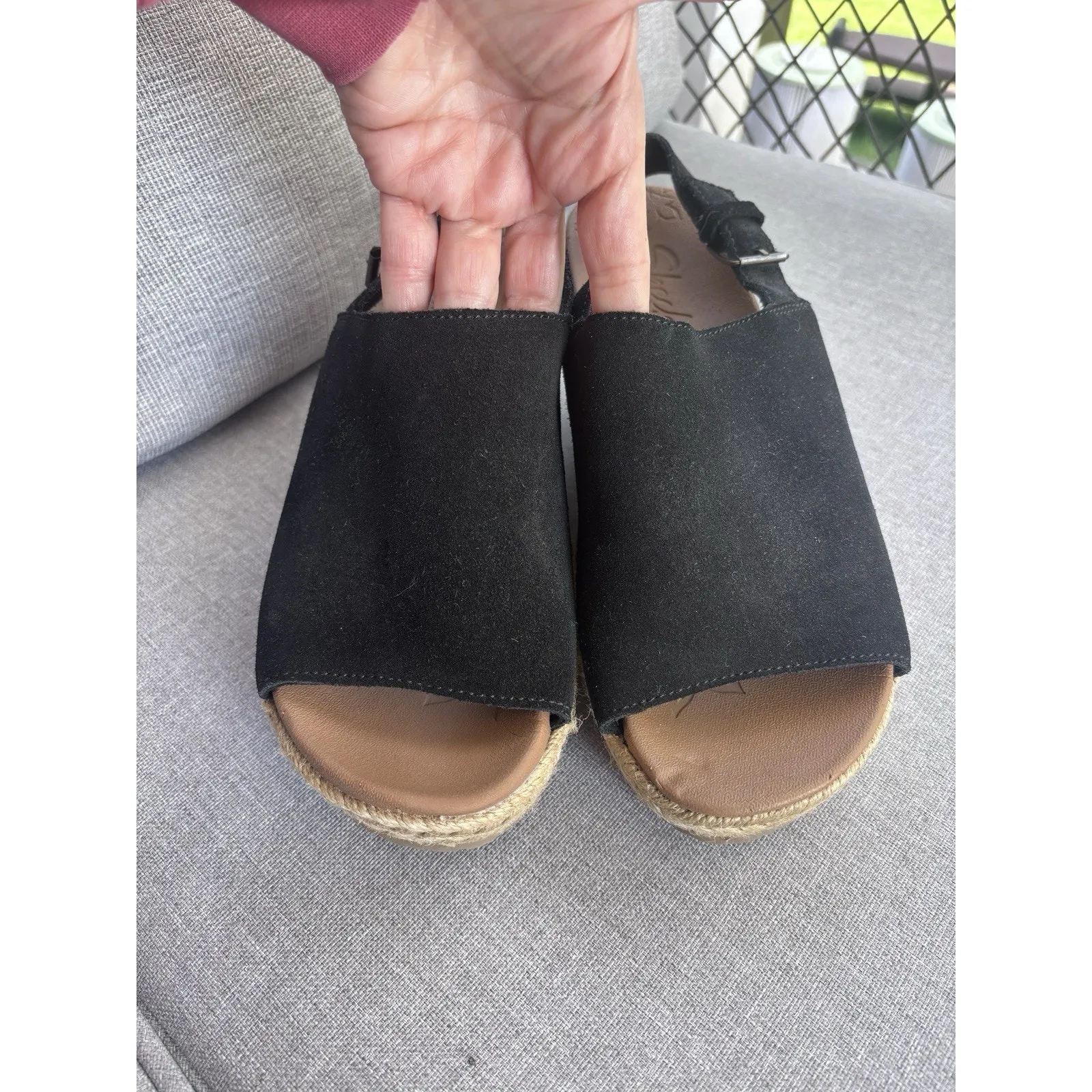 Skechers Womens Brit High Wedge Sling Back Wedge Sandal Sz 8 Cali - Image 3