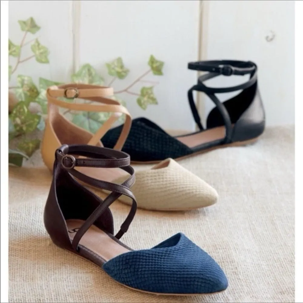 UGG Women's Izabel Mar Ankle Wrap Flats Navy Blue Size 7.5 - Image 10