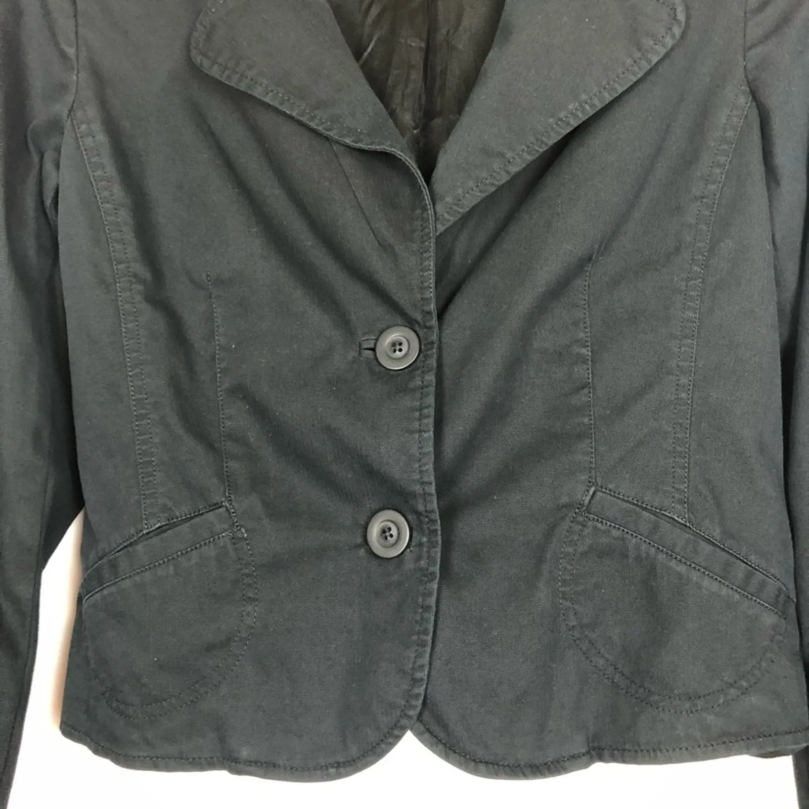 Caslon Button Down Black Blazer Jacket Size 12 - Image 5