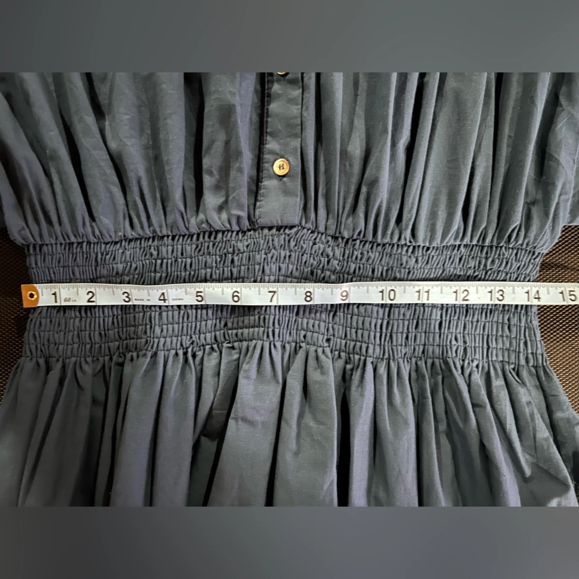 Pinch Work For You Navy Blue Smocked Waist Dress. In size Large - Image 10