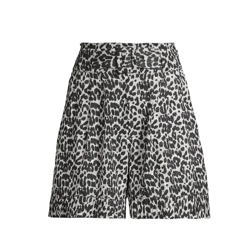 Solid & Striped Women's $188 Talia Leopard-Print Shorts Swim Cover-Up Size S - Image 2