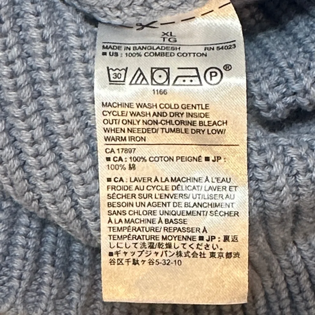Banana Republic Sky Blue Knit Pullover 100% combed cotton - Image 9