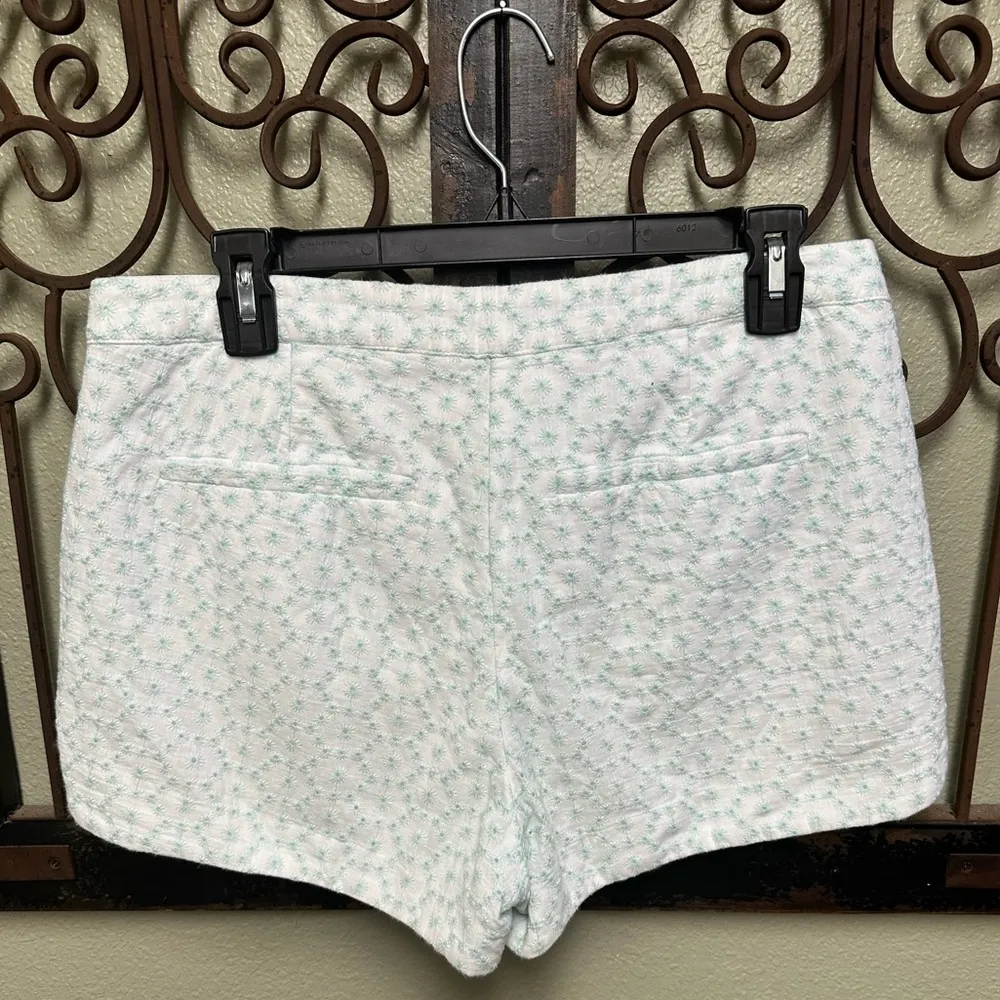 Lauren Conrad mint green and white lined embroidered shorts - Image 2