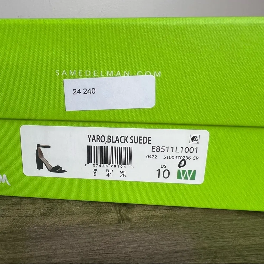 Sam Edelman Yaro Black Suede Block Heel Women's Sandal Size 10 SKU#24240 - Image 2