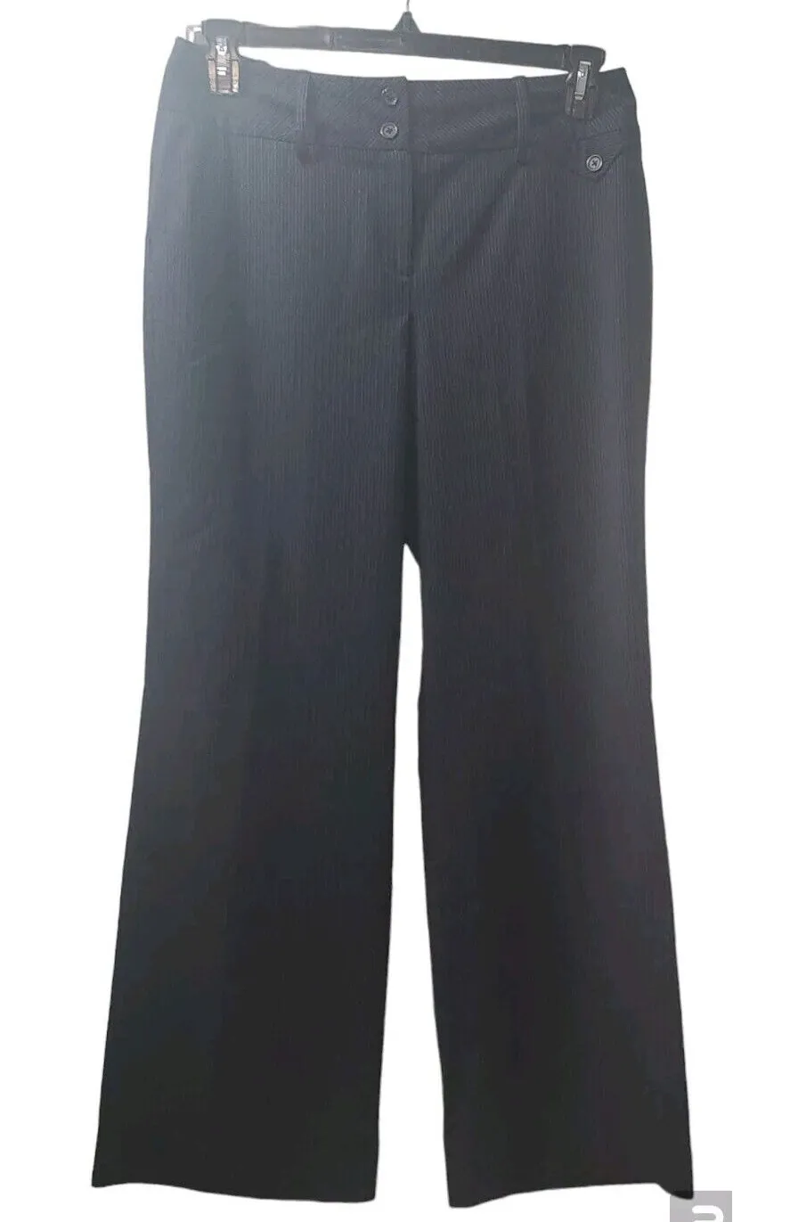 Larry Levine Petite Pinstripe Dress Pants Stretch Career Trouser 12P - Image 1