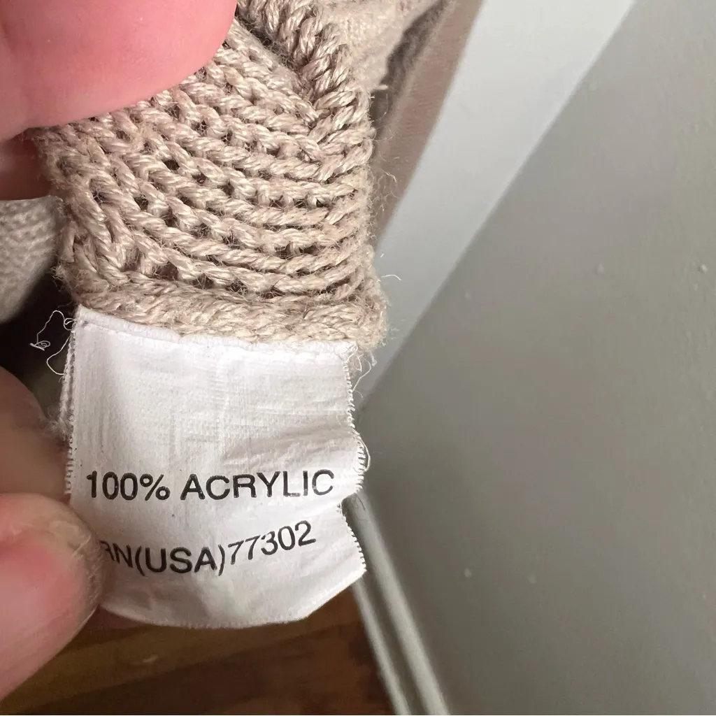 Zara Knit Crewneck Sweater Beige Open Back M - Image 9