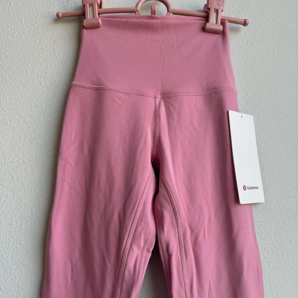 NWT Lululemon Align High Rise Crop 23" Pink Tide Size 0 XS LINED - Image 2