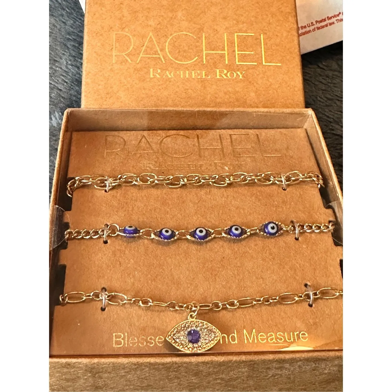 RACHEL RACHEL ROY Evil Eye 9” Anklet Set Gold - Image 3