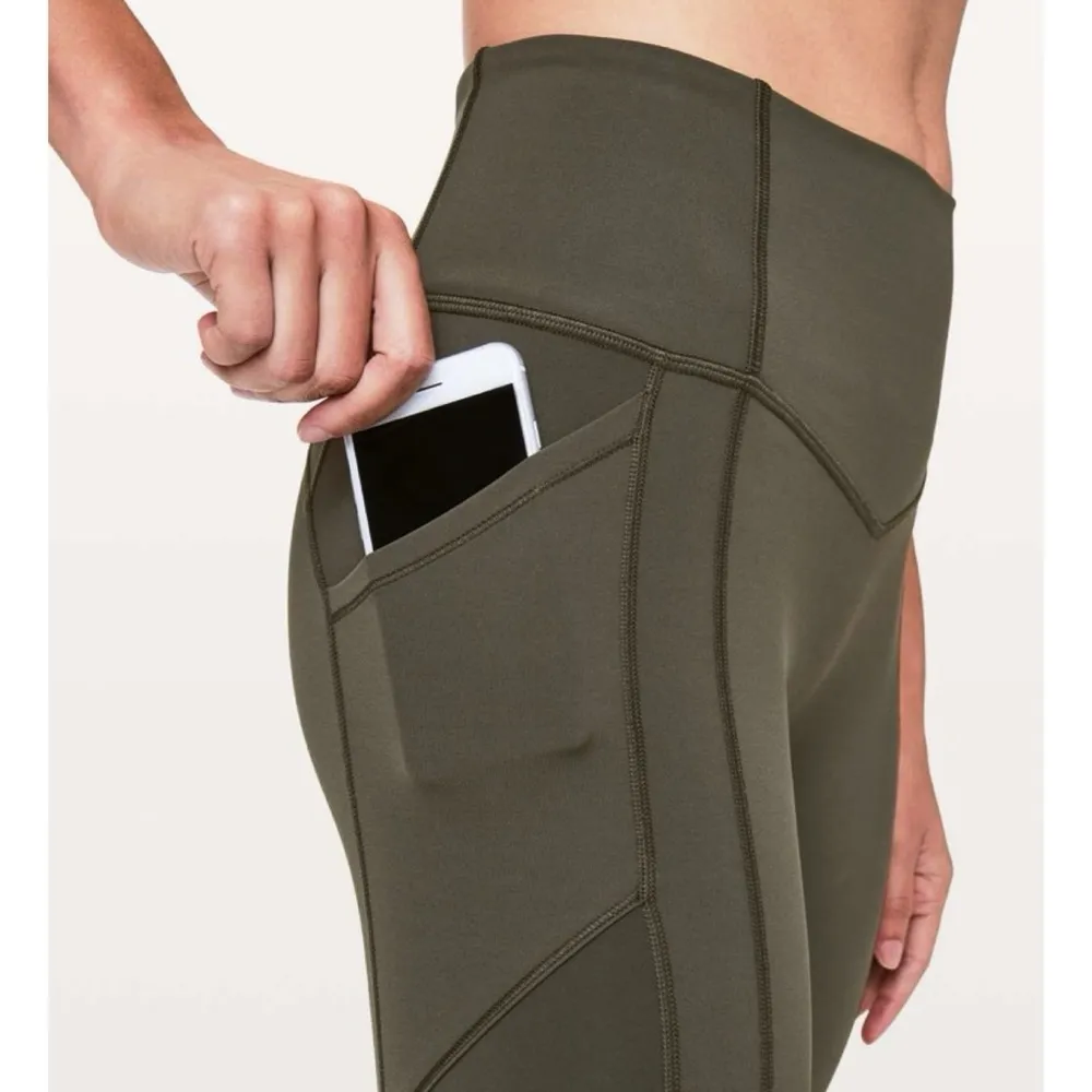 Lululemon Athletica High Rise All The Right Places Crop II 23” Sz 6 Dark Olive - Image 3