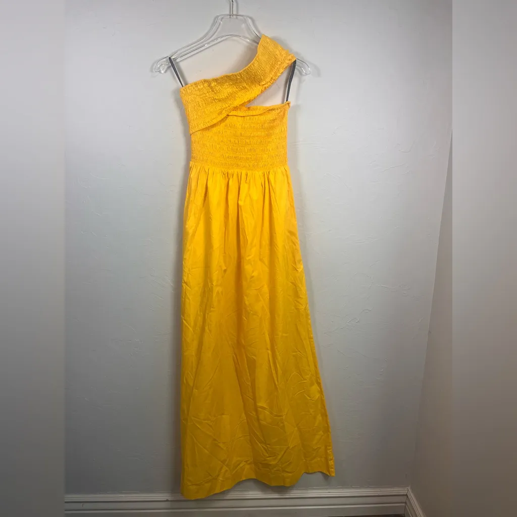 SWF
One Shoulder Shirred Maxi Dress size large NWT‎ Yellow - Image 4