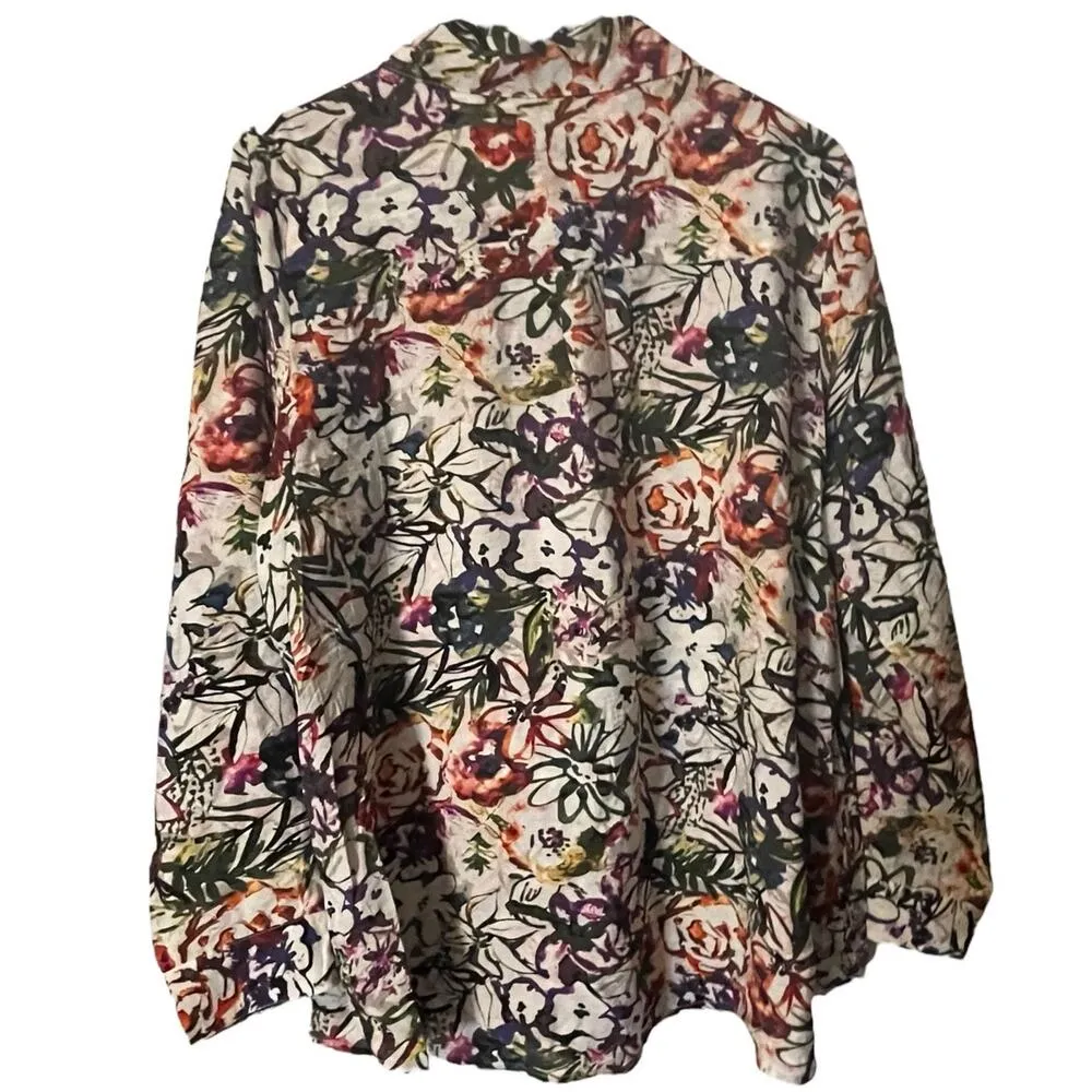 Habitat Button Front Collard Shirt Painted Garden Size L 34513 - Image 2