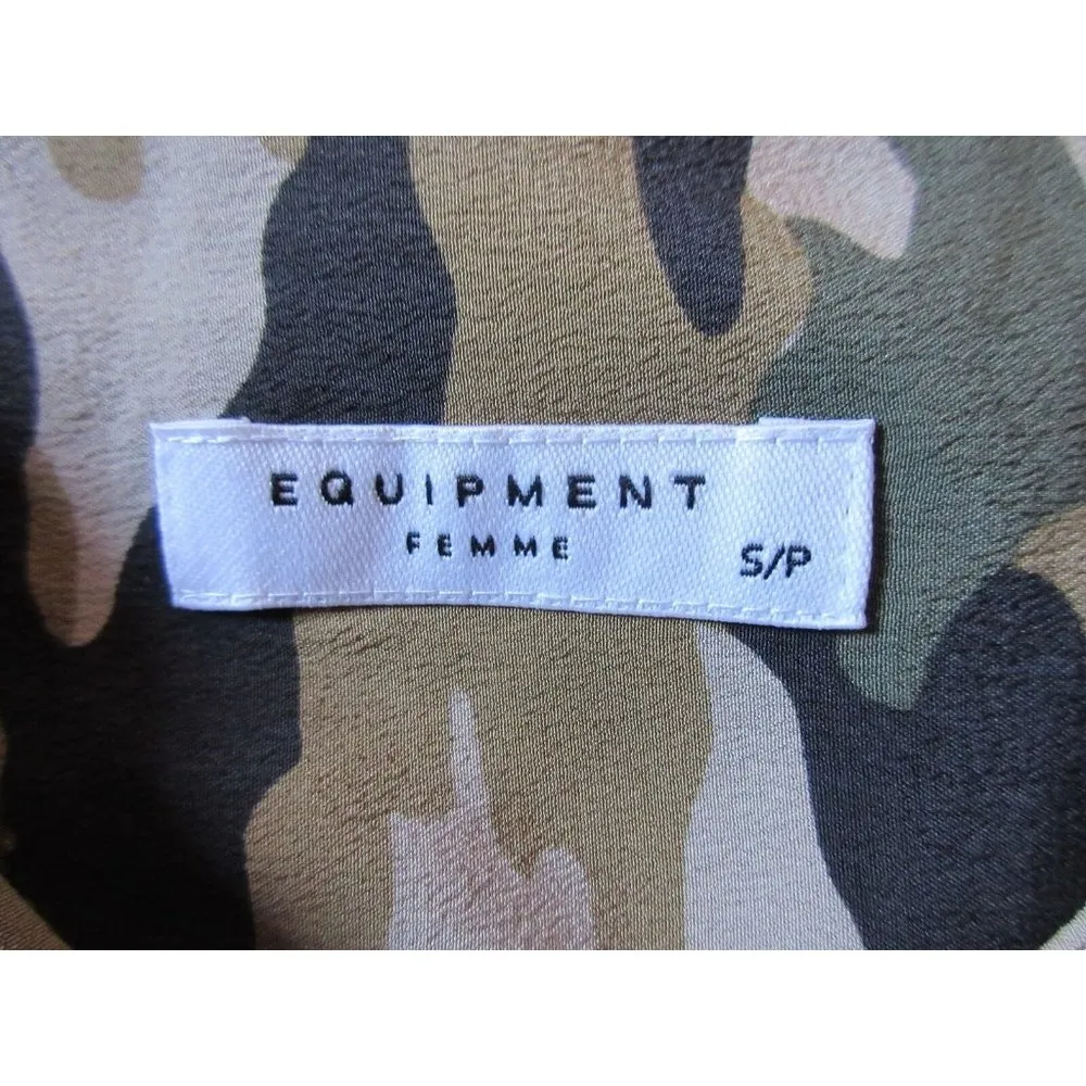 NWT Equipment Signature Slim in Kelp Camouflage Camo Silk Button Down Shirt S - Image 5
