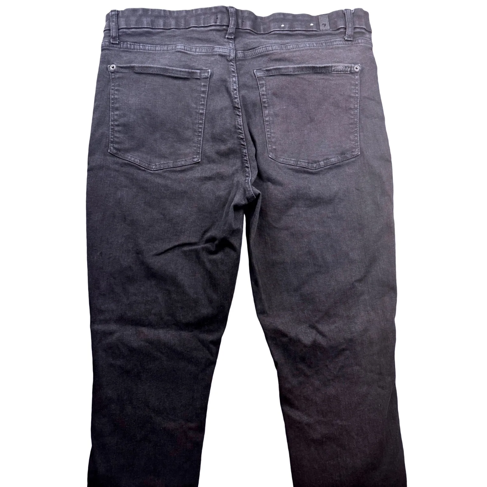 7 For All Mankind Womens Ankle Skinny Jeans Black Size 33 Denim Frayed Hem - Image 12