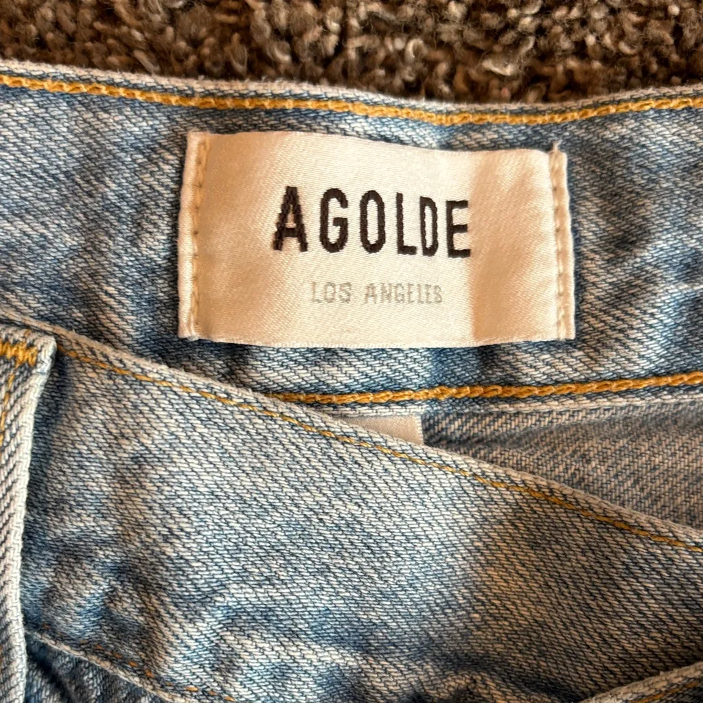 Agolde Light Wash Criss Cross Jeans - Image 2
