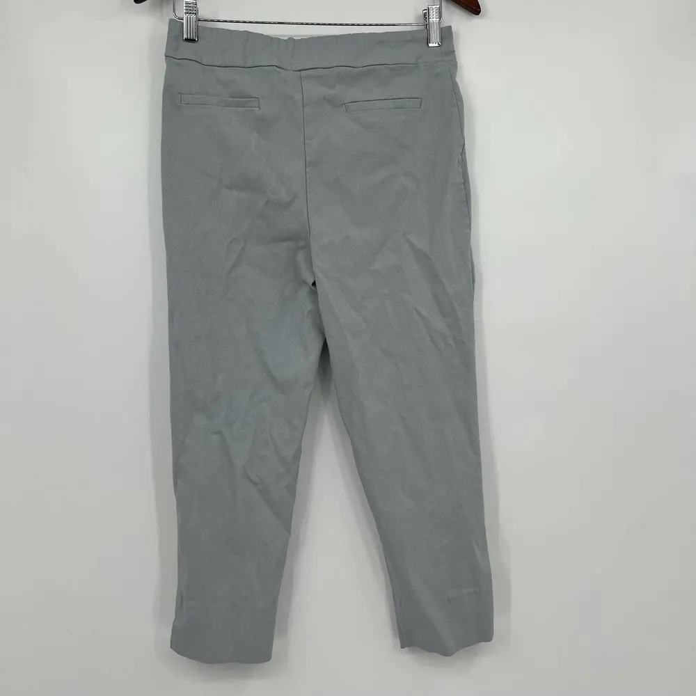 Habitat gray pull on flat front stretch waist pants career casual size small - Image 5