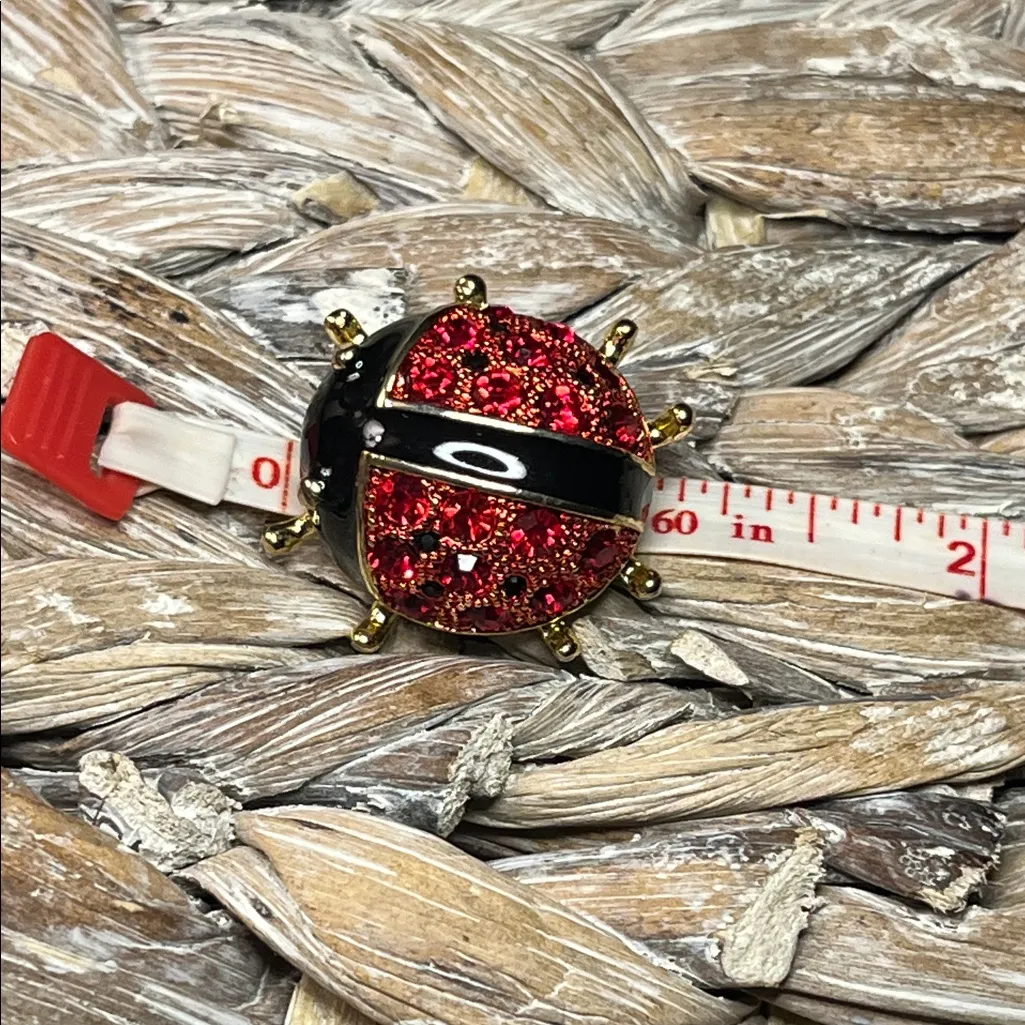 Elegant Ladybug Brooch in Red and Black - Image 3
