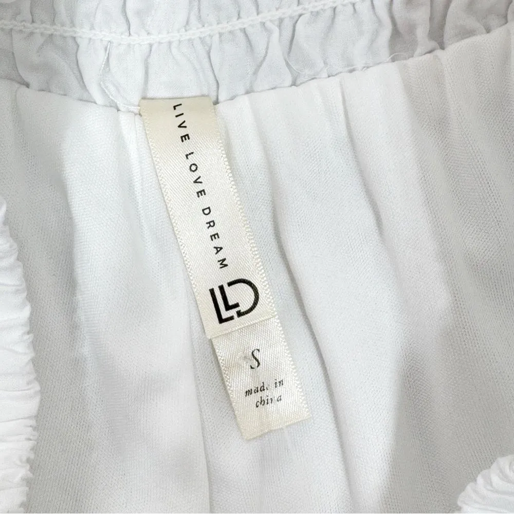 Aeropostale Live Love Dream Eyelet Hem High Waist Shorts White Small - Image 10