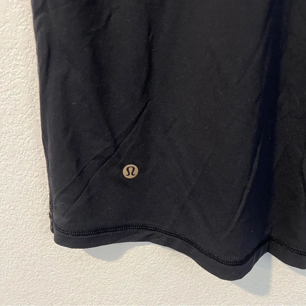 Lululemon Black & Gray Striped Womens Cap Sleeve Scoop Neck Top Mesh Back Size 6 - Image 9