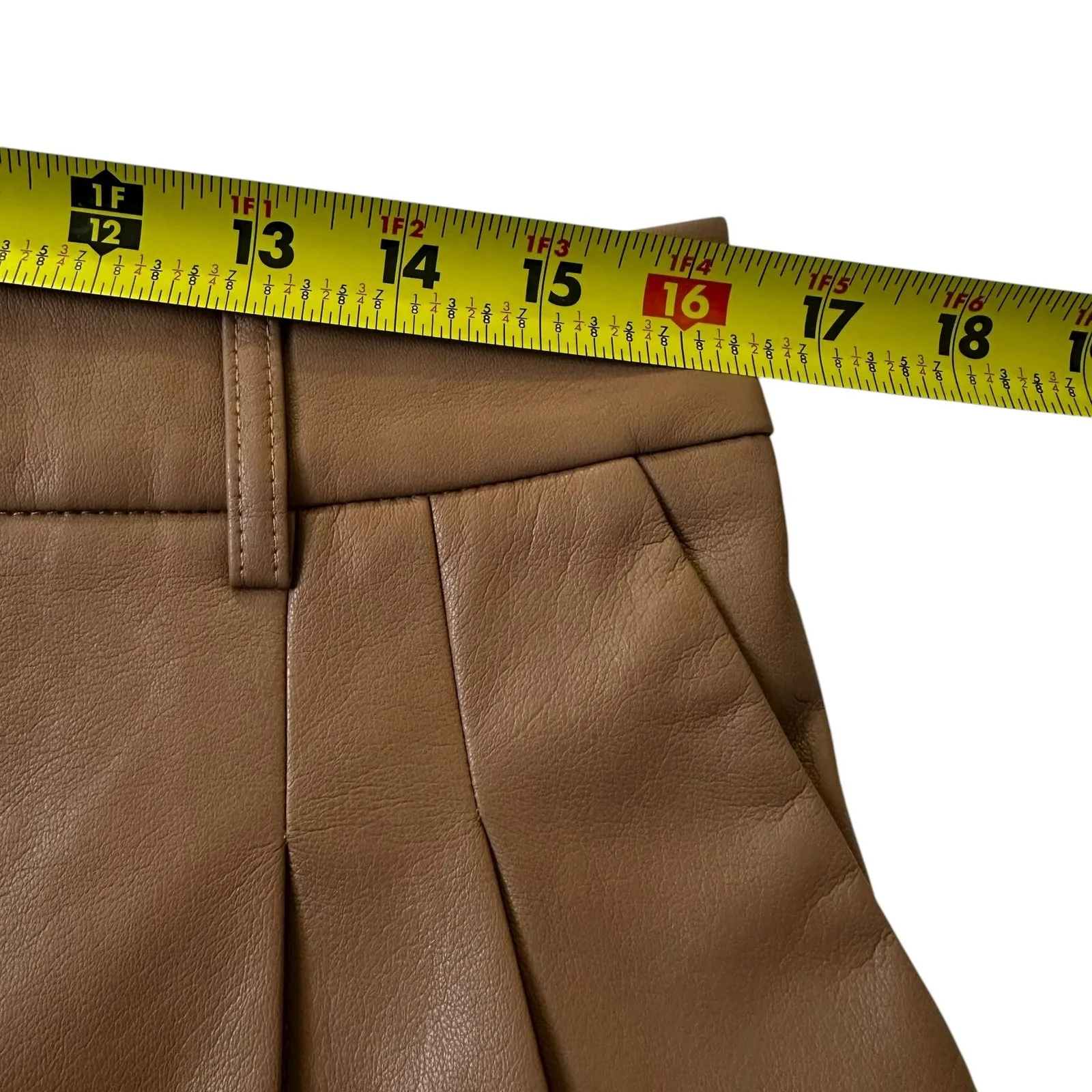 House of Harlow 1960 Camel Wide Leg Faux Leather Pants Women's Size 12 | 31 - Image 8