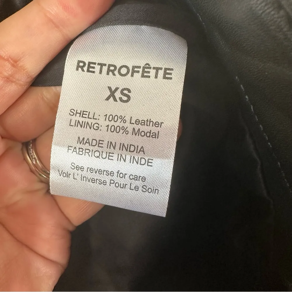 NEW Retrofête Honey Leather Pant Womens XS Black Chic Loose Fit Cargo Pockets - Image 13