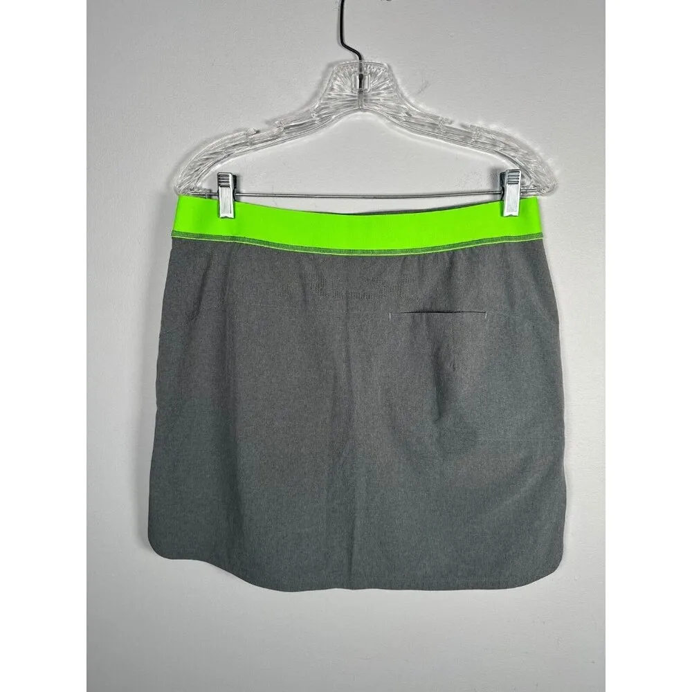 RLX Ralph Lauren Medium Skort Gray Lime Green Mini Tennis Pull On Stretch - Image 2