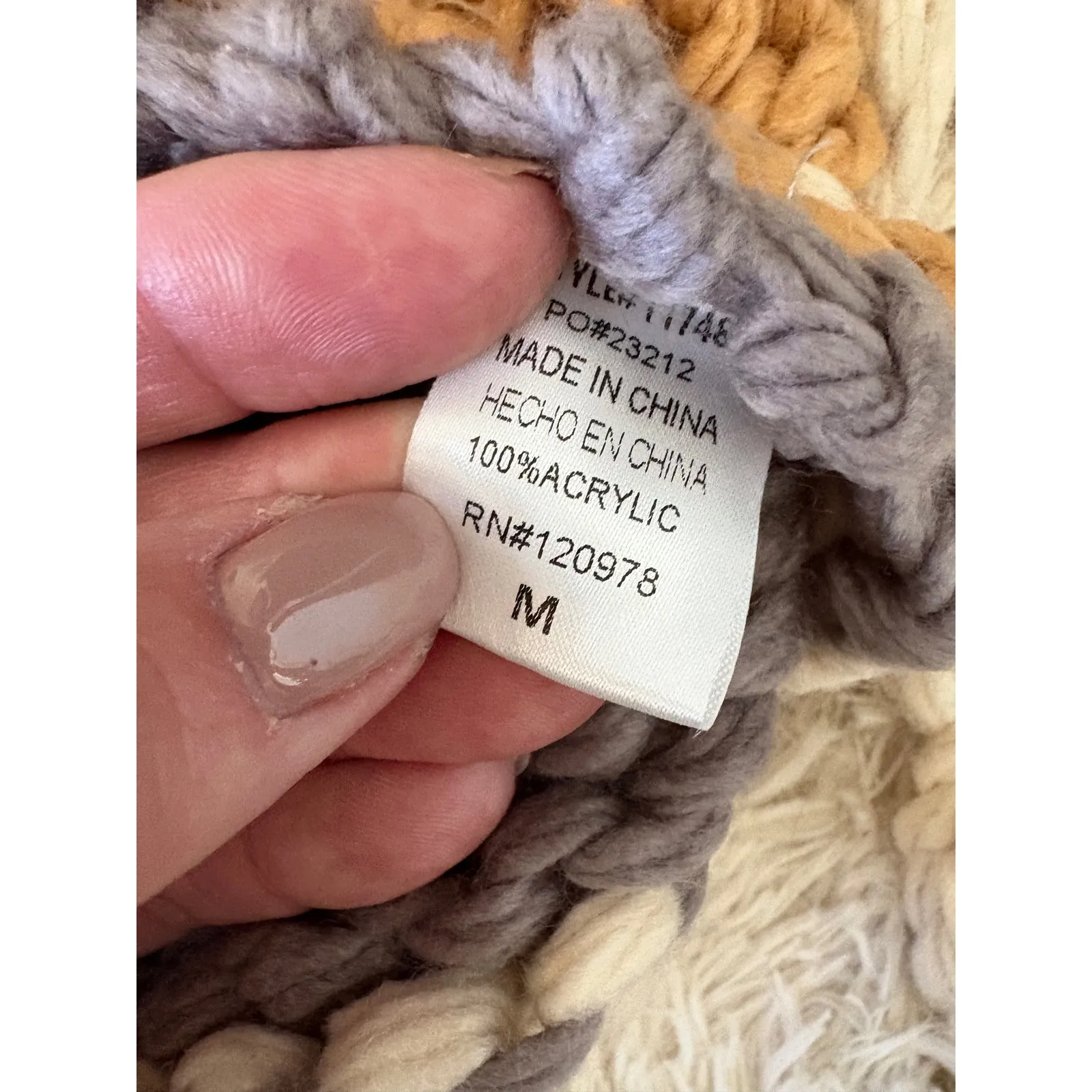 Chunky Knit Color Block Sweater Oversized Medium Pullover Cozy Cute Gray - Image 5