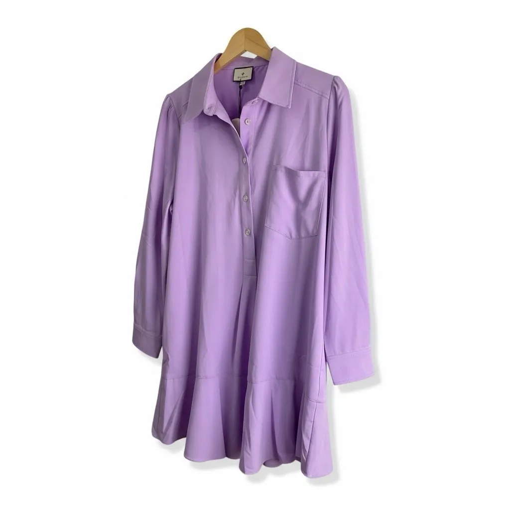 Tuckernuck Women's Lavender Callahan Shirt Dress Ruffle Hem Swing Style Size XXL - Image 3