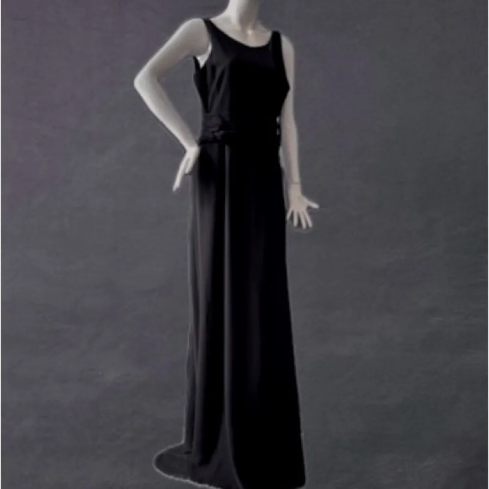 NWT Armani Collezioni black Draped Waist Sleeveless Maxi Dress size 46 or US 10 - Image 4