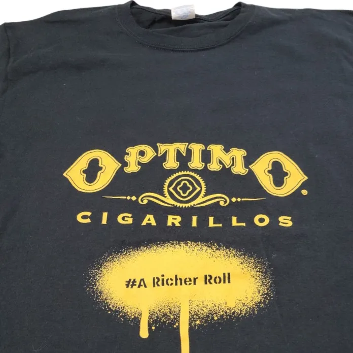 Optimo Cigarillos Shirt Size Large By  Graphic Print T-Shirt Black - Image 3