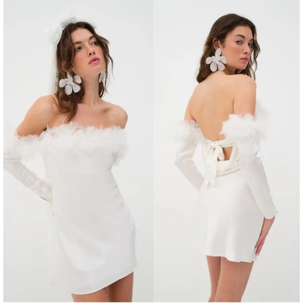 NEW NWT For Love & Lemons Mila Mini Bridal Dress size XS - Image 3