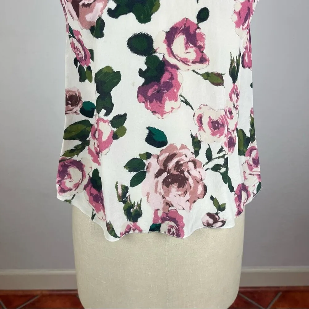 Aritzia Wilfred Floral Silk Tank Top Purple Size M - Image 4
