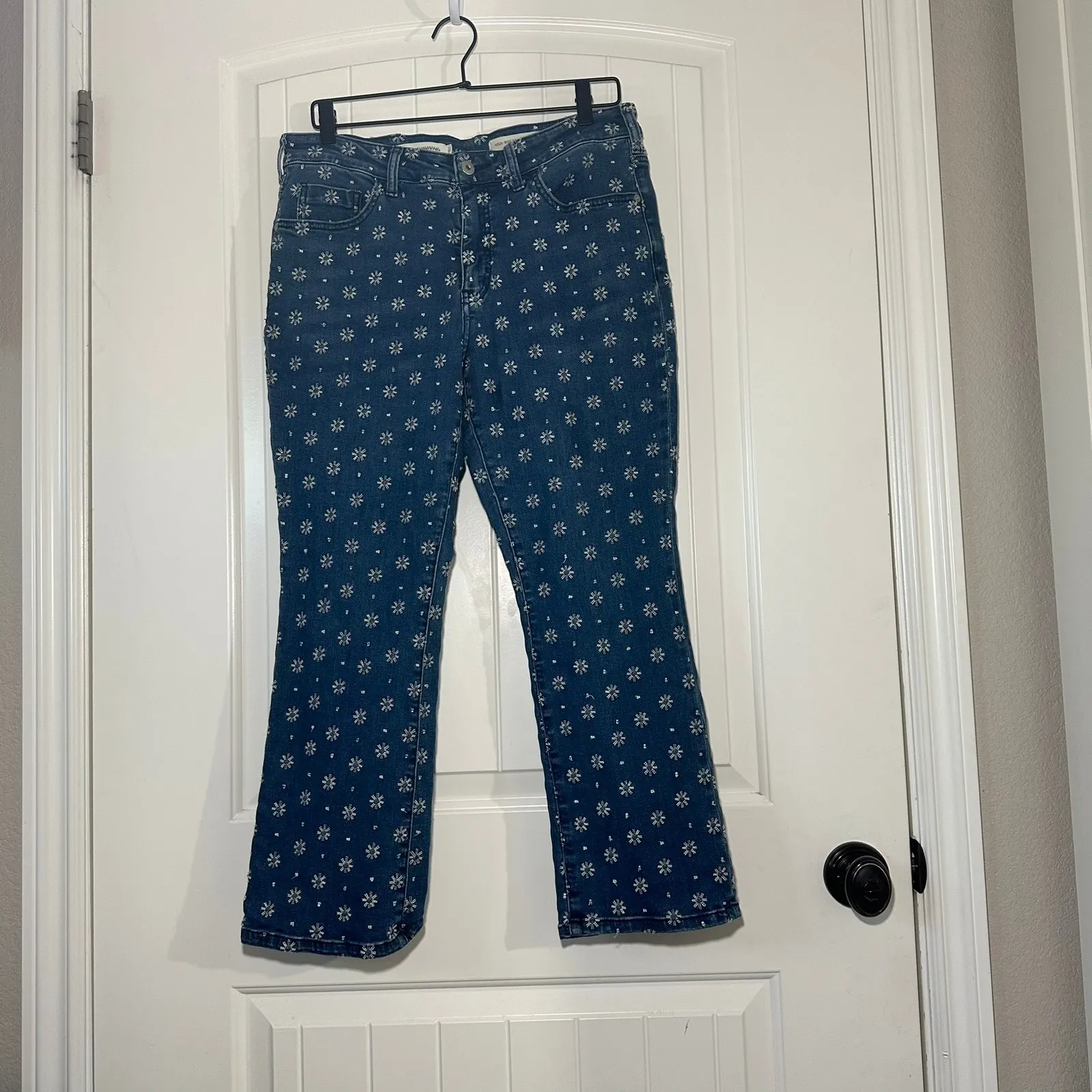 Pilcro and the Letterpress | High Rise Bootcut Jeans Floral Embroidery | 31" - Image 2