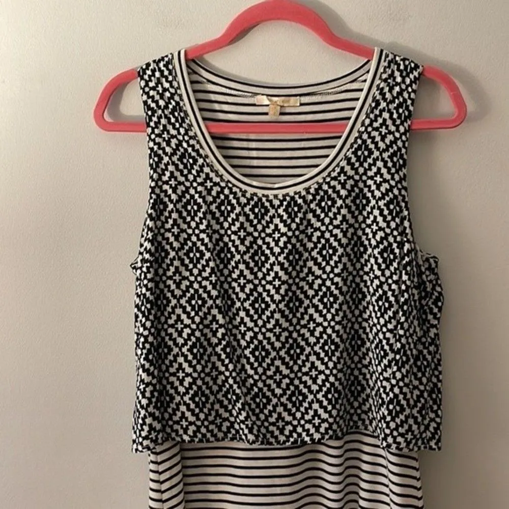 Skies Are Blue Mini Dress Black White Stripe Contrast Overlay Small Stitch Fix - Image 6