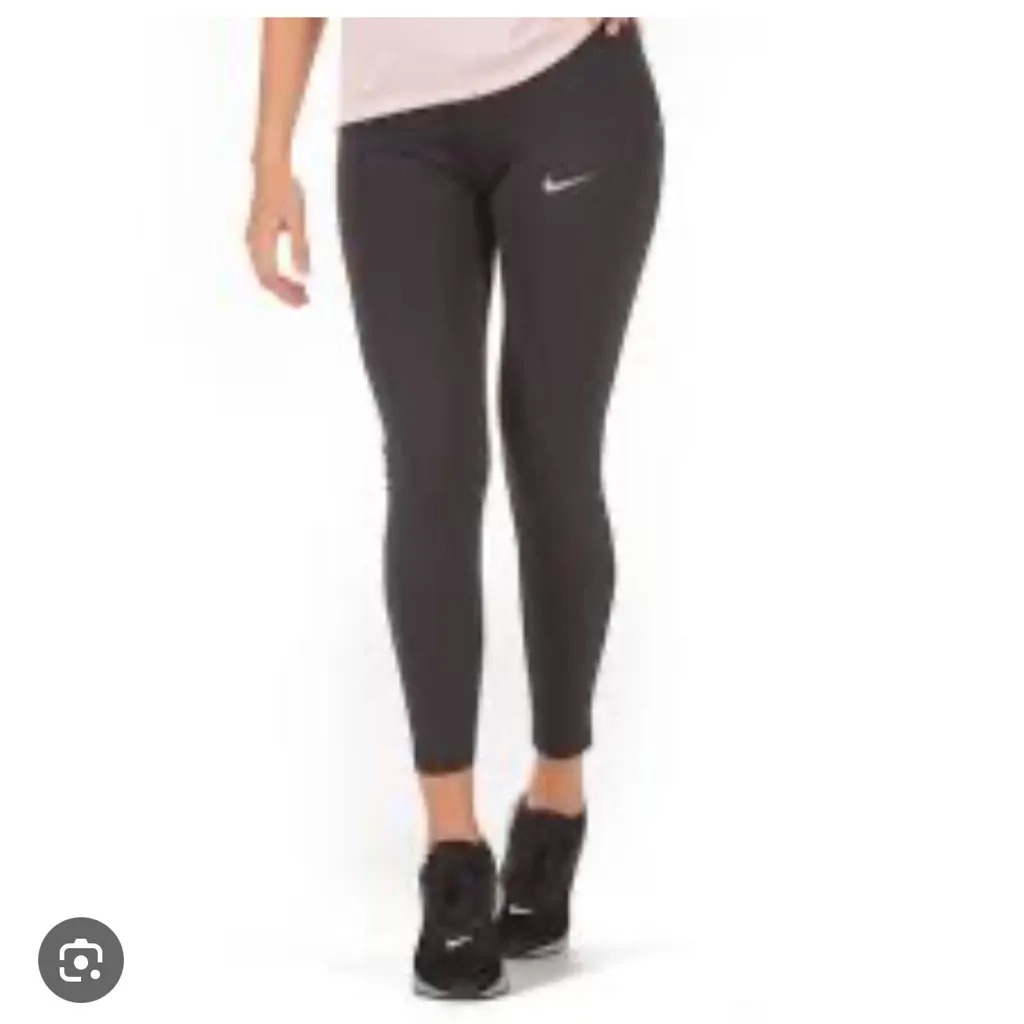 Nike NEW Black RACER TIGHTS Leggings with White Swoosh Size SMALL - Image 15