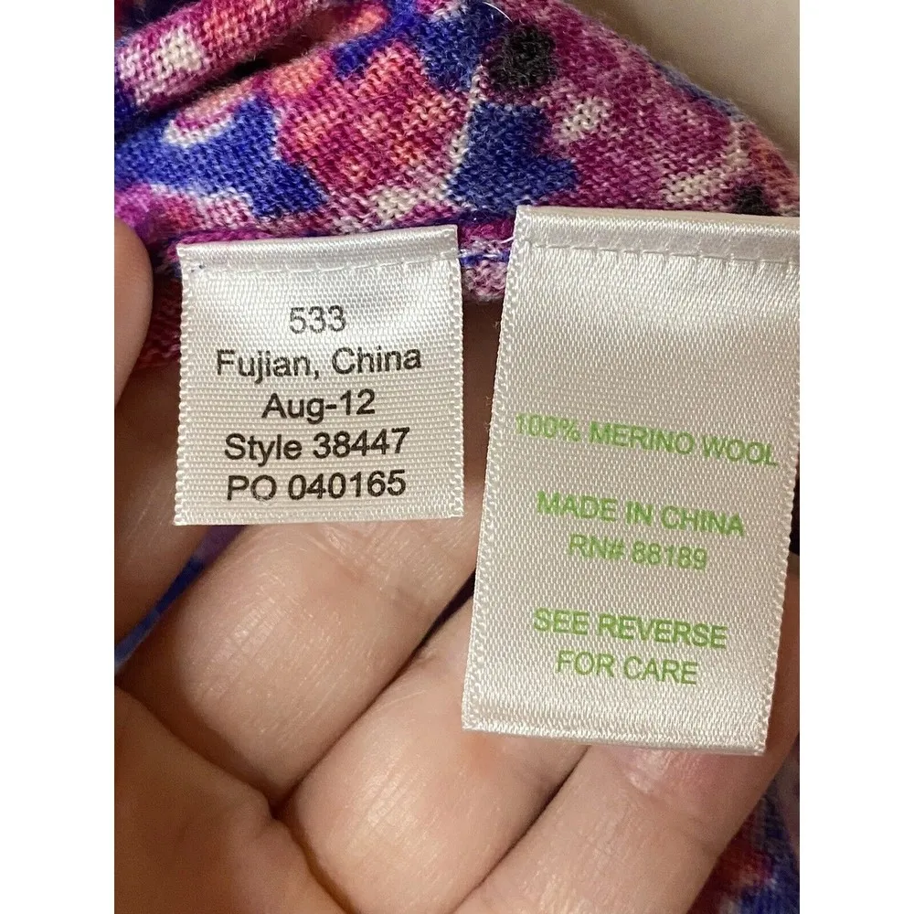 Lilly Pulitzer Camille‎ Sweater Bomber Blue Secret Snail Dolman Wool Sz M - Image 5