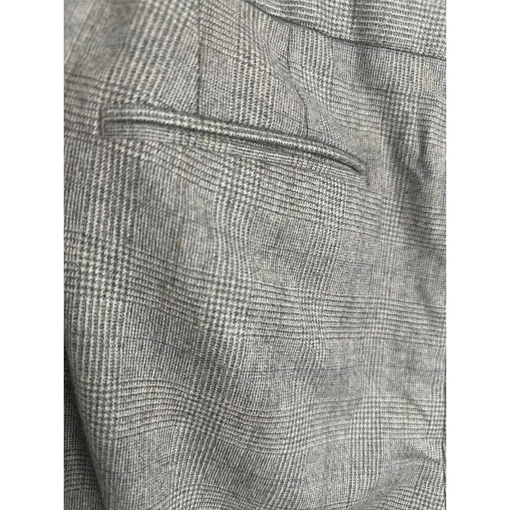 TALBOTS Wool PANTS 14 Petite 14P Plaid Gray Straight Career Work Italy Office - Image 5
