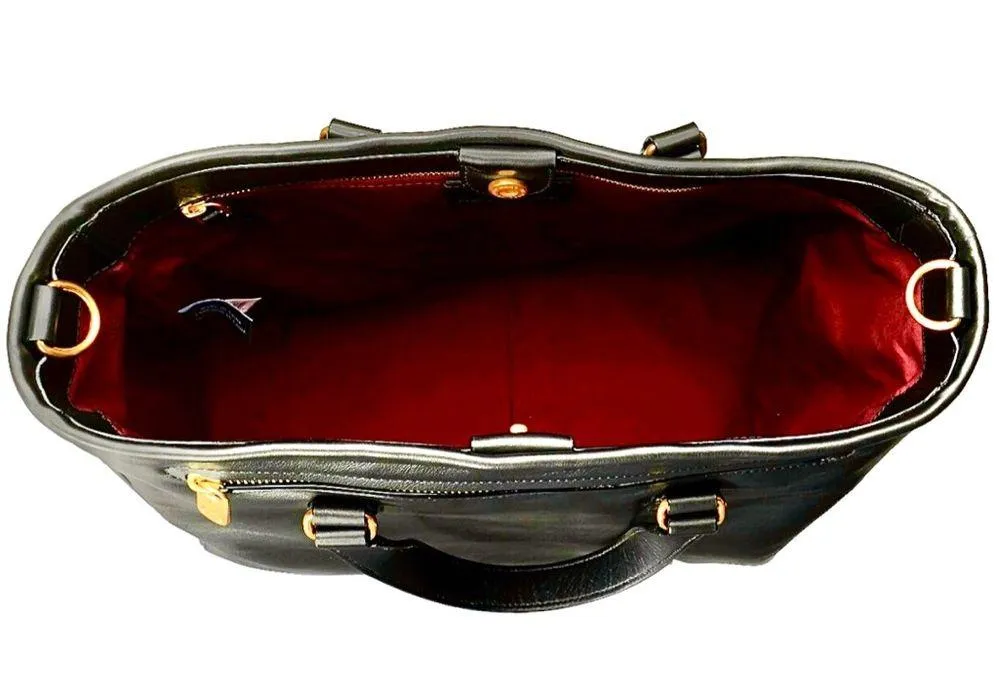 MARC JACOBS Luna Black Leather Top Handle Crossbody Tote Gold Hardware LIKE NEW - Image 8